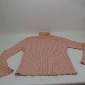 J Jill Womens Turtleneck Sweater  Long Sleeve Cotton Ribbed‎  Pink XL